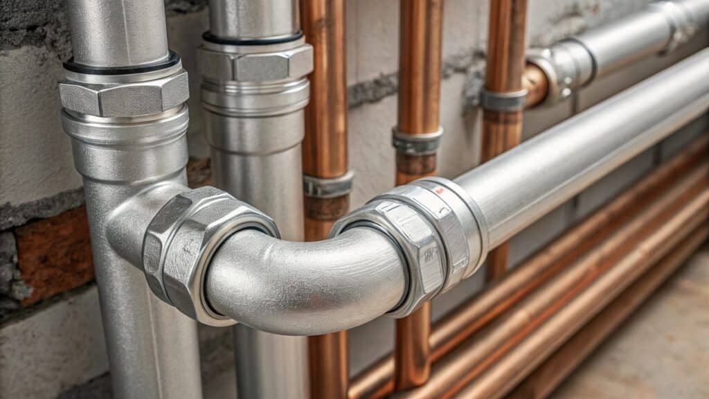 alt text: Water flowing from a tap, highlighting pipe material choice